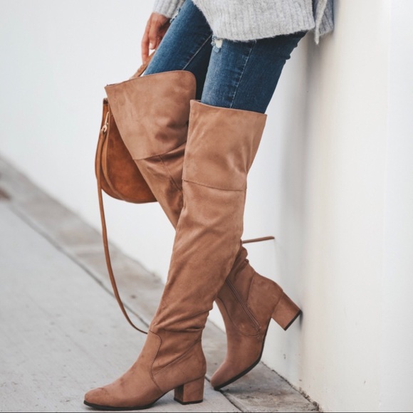 CLEARANCE-FIRM‼️Faux Suede Over Knee Boot - Picture 4 of 8